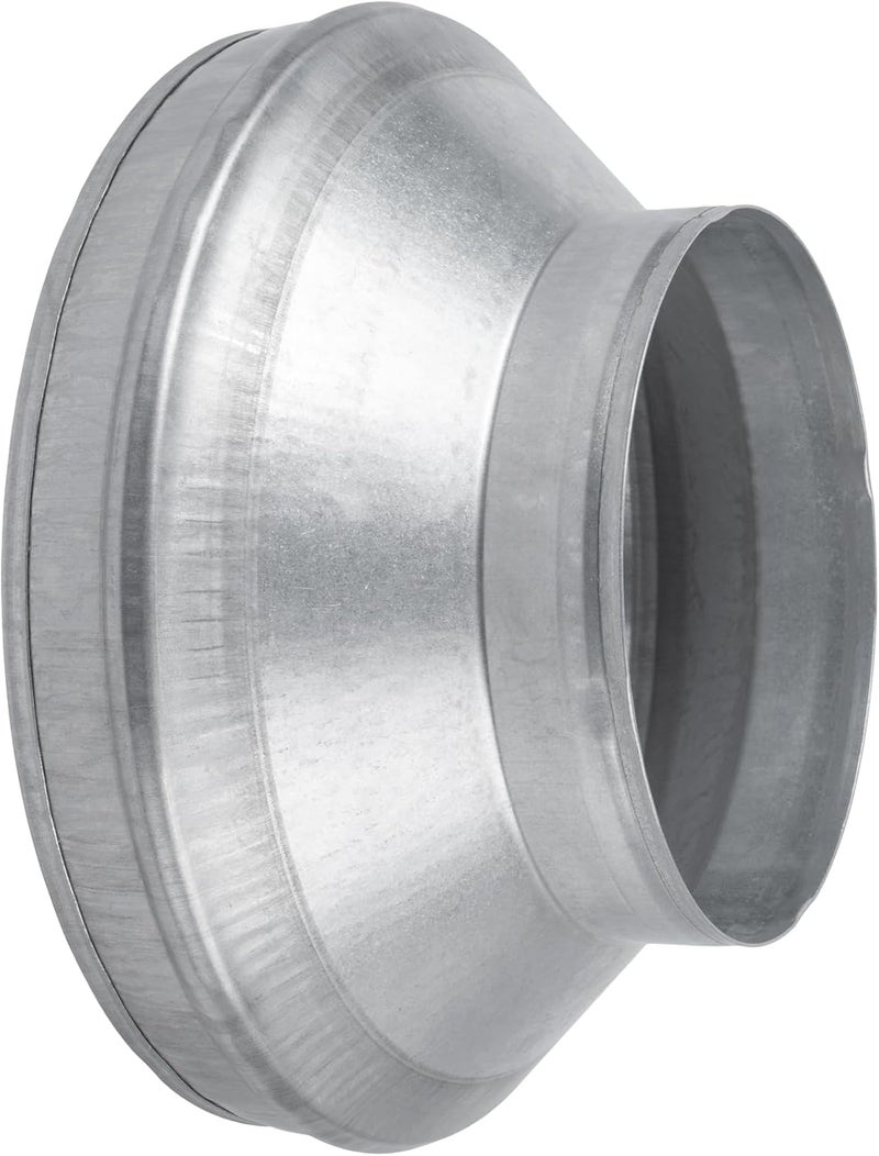 VezoWorks 12" to 8" Inch Duct Pipe Adapter - Galvanized Steel HVAC Ducting Reducer for Ventilation - PVC Pipe, Hose Coupler - Heavy Duty Exhaust, Air Conditioner Fittings - Vent Flange Connector - Image 1